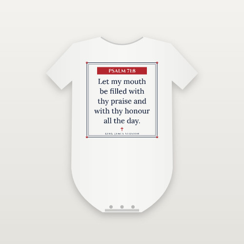 Psalm 71:8 KJV Christian Baby One Piece (Framed) - White