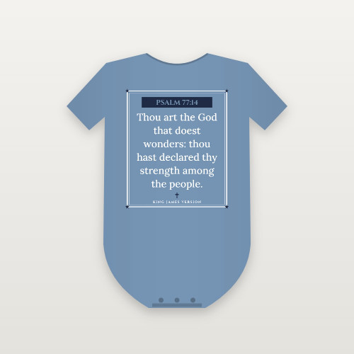 Psalm 77:14 KJV Christian Baby One Piece (Framed) - Heather Blue