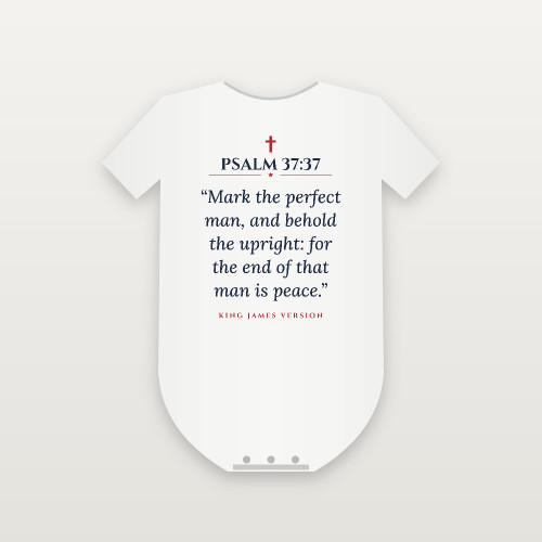 Psalm 37:37 KJV Christian Baby One Piece (Classic) - White