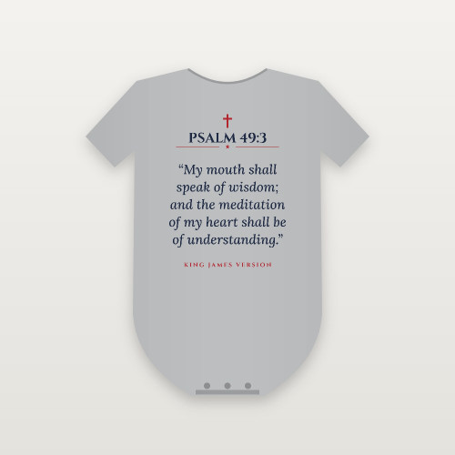 Psalm 49:3 KJV Christian Baby One Piece (Classic) - Heather Gray