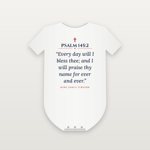 Psalm 145:2 KJV Christian Baby One Piece (Classic) - White
