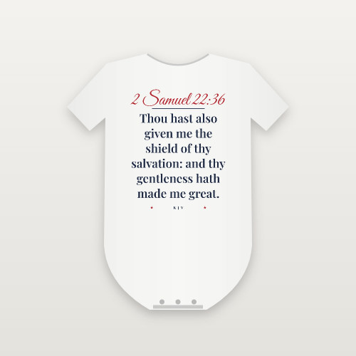 2 Samuel 22:36 KJV Christian Baby One Piece (Script) - White