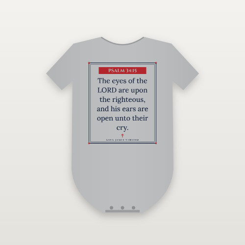 Psalm 34:15 KJV Christian Baby One Piece (Framed) - Heather Gray
