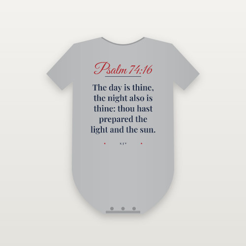 Psalm 74:16 KJV Christian Baby One Piece (Script) - Heather Gray
