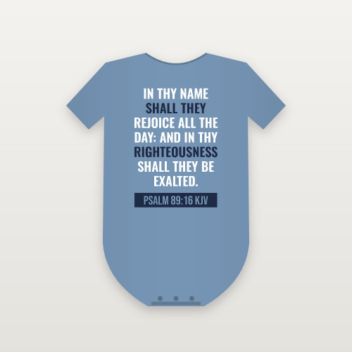 Psalm 89:16 KJV Christian Baby One Piece (Bold Type) - Heather Blue
