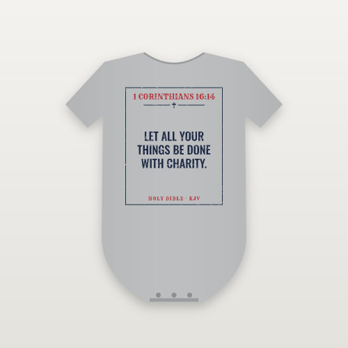 1 Corinthians 16:14 KJV Christian Baby Bodysuit (Vintage) - Heather Gray