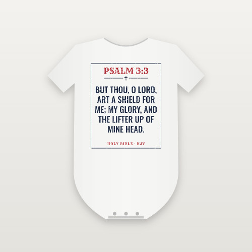 Psalm 3:3 KJV Christian Baby Bodysuit (Vintage) - White