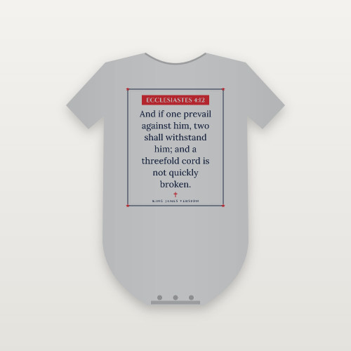 Ecclesiastes 4:12 KJV Christian Baby Bodysuit (Framed) - Heather Gray