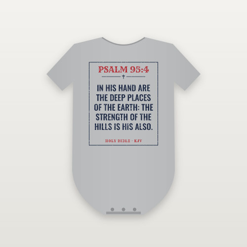 Psalm 95:4 KJV Christian Baby Bodysuit (Vintage) - Heather Gray