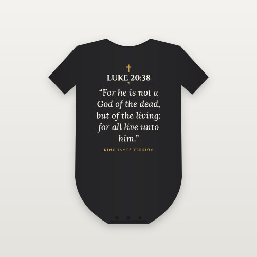 Luke 20:38 KJV Christian Baby Bodysuit (Classic) - Black
