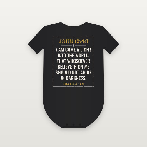 John 12:46 KJV Christian Baby Bodysuit (Vintage) - Black
