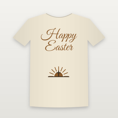 Happy Easter Christian Women's Relaxed Tee (Holiday Script) - Natural