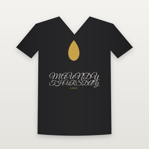 Maundy Thursday Lent Christian V-Neck Tee (Holiday) - Black