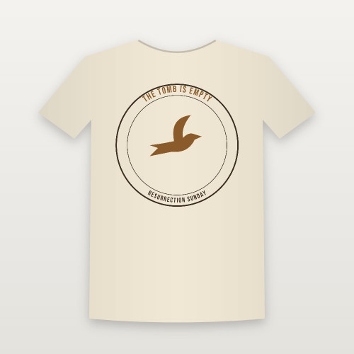 The Tomb Is Empty Easter Christian Youth Tee (Emblem Badge) - Natural