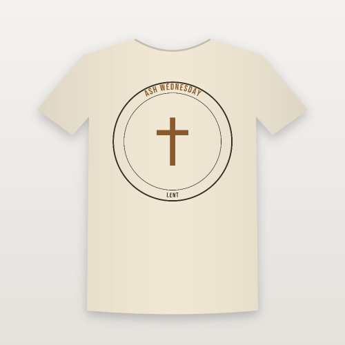 Ash Wednesday Lent Christian Youth Tee (Emblem Badge) - Natural