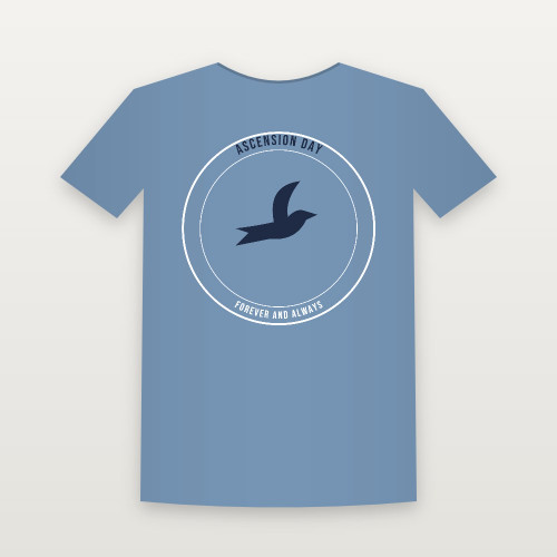 Ascension Day Christian Youth Tee (Emblem Badge) - Heather Blue