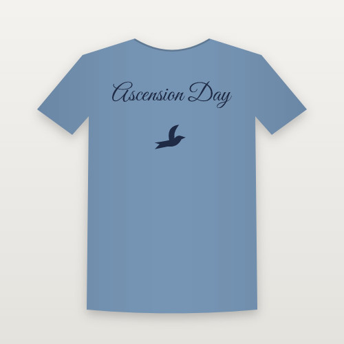 Ascension Day Christian Youth Tee (Holiday Script) - Heather Blue