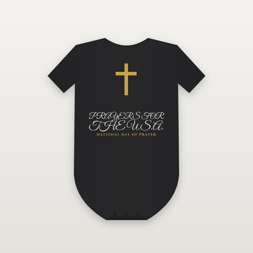 Prayers for the U.S.A. National Day of Prayer Christian Baby One Piece (Holiday) - Black