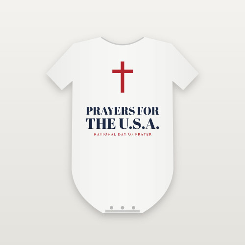 Prayers for the U.S.A. National Day of Prayer Christian Baby One Piece (Holiday) - White