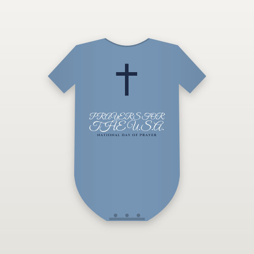 Prayers for the U.S.A. National Day of Prayer Christian Baby One Piece (Holiday) - Heather Blue