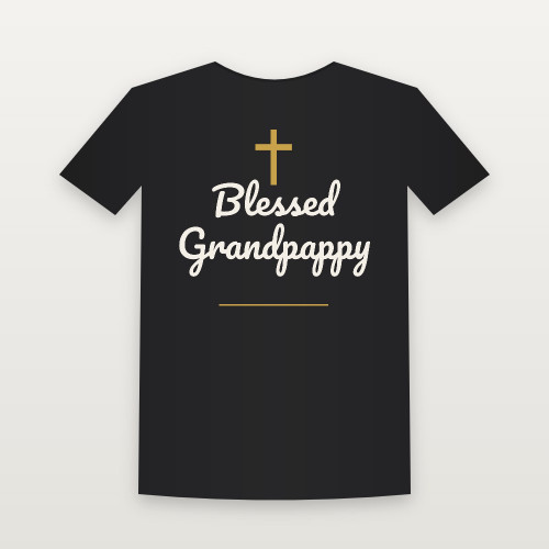 Blessed Grandpappy Christian Short Sleeve Tee (Family Script) - Black