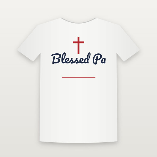 Blessed Pa Christian Short Sleeve Tee (Family Script) - White
