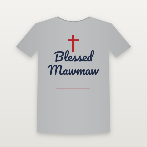 Blessed Mawmaw Christian Women's Relaxed Tee (Family Script) - Heather Gray