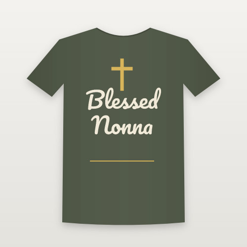Blessed Nonna Christian Women's Relaxed Tee (Family Script) - Military Green
