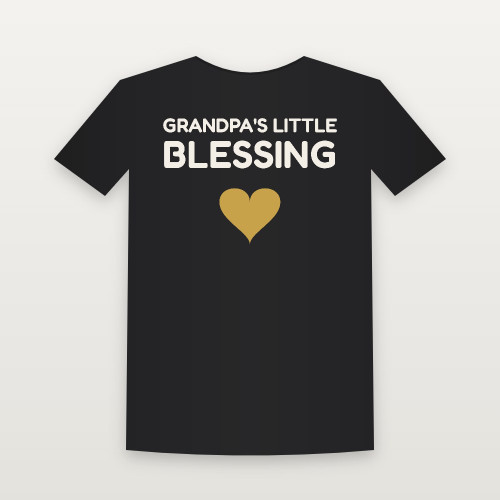Grandpa's Little Blessing Christian Youth Tee (Kids Block) - Black