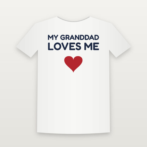 My Granddad Loves Me Christian Youth Tee (Kids Block) - White