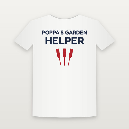 Poppa's Garden Helper Christian Youth Tee (Kids Block) - White