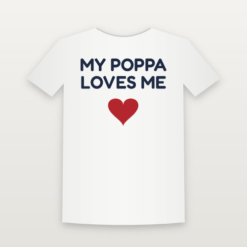 My Poppa Loves Me Christian Youth Tee (Kids Block) - White