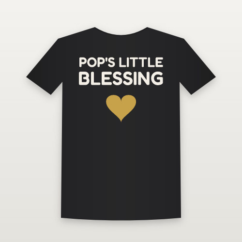 Pop's Little Blessing Christian Toddler Tee (Kids Block) - Black
