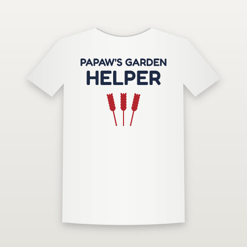 Papaw's Garden Helper Christian Toddler Tee (Kids Block) - White