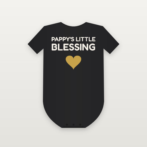 Pappy's Little Blessing Christian Baby One Piece (Kids Block) - Black