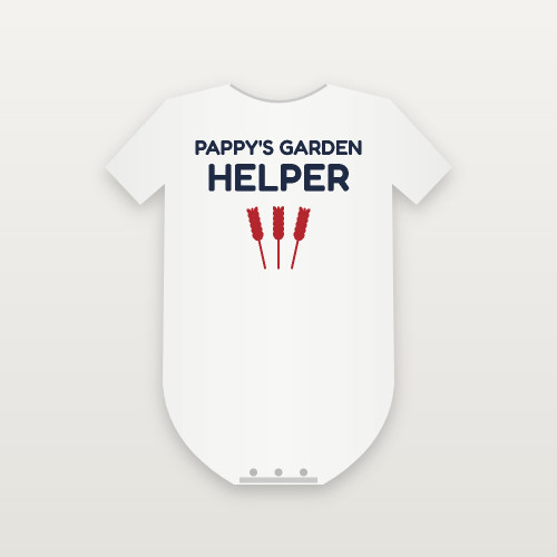 Pappy's Garden Helper Christian Baby One Piece (Kids Block) - White