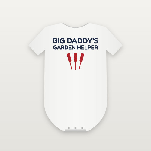 Big Daddy's Garden Helper Christian Baby One Piece (Kids Block) - White