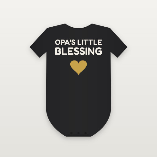 Opa's Little Blessing Christian Baby Bodysuit (Kids Block) - Black