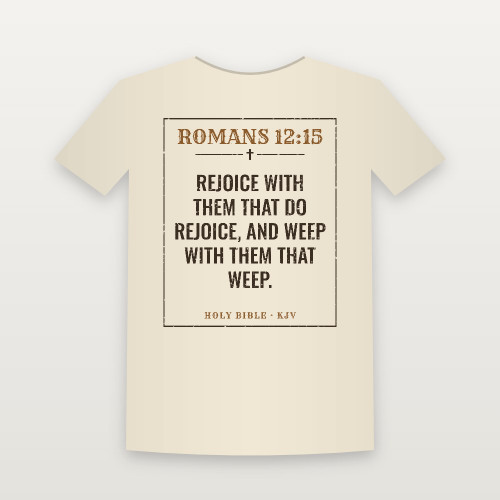 Romans 12:15 KJV Christian T-Shirt (Vintage) - Natural
