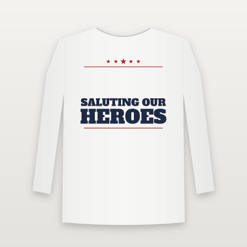 Saluting Our Heroes Veteran Long Sleeve Tee (Star Banner) - White