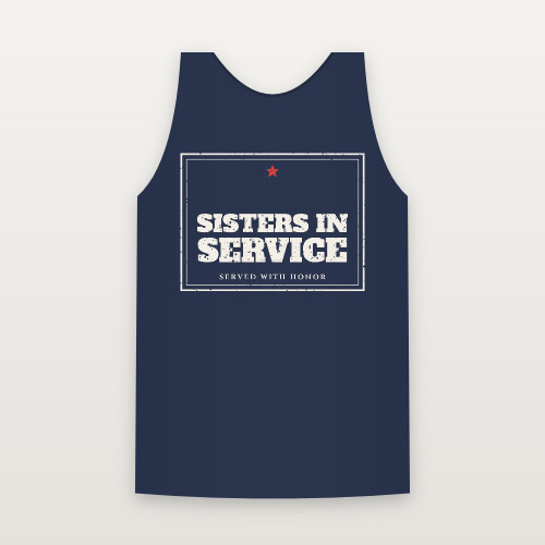 Sisters in Service Veteran Tank Top (Vintage Frame) - Navy
