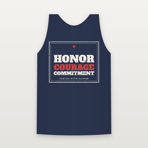 Honor · Courage · Commitment Veteran Tank Top (Vintage Frame) - Navy