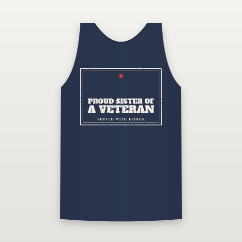 Proud Sister of a Veteran Tank Top (Vintage Frame) - Navy