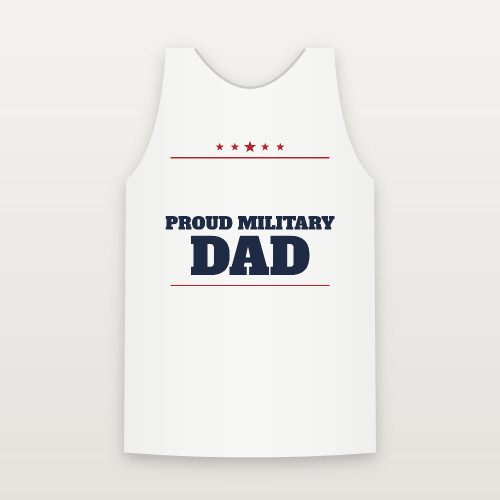 Proud Military Dad Veteran Tank Top (Star Banner) - White