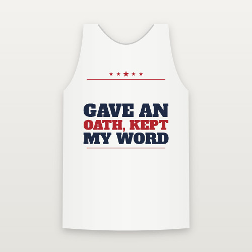 Gave an Oath, Kept My Word Veteran Tank Top (Star Banner) - White