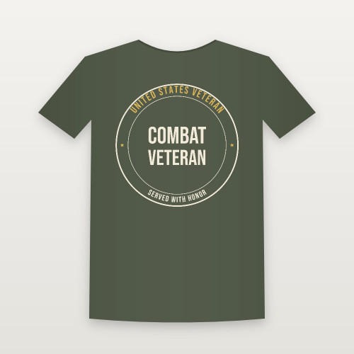 Combat Veteran Women's Relaxed Tee (Badge) - Military Green