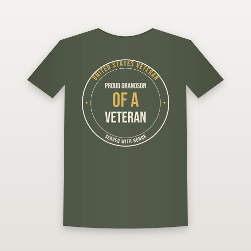 Proud Grandson of a Veteran Women's Relaxed Tee (Badge) - Military Green