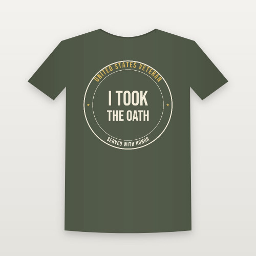 I Took the Oath Veteran Women's Relaxed Tee (Badge) - Military Green
