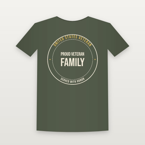 Proud Veteran Family Women's Relaxed Tee (Badge) - Military Green