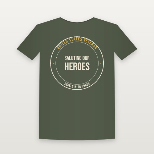 Saluting Our Heroes Veteran Women's Relaxed Tee (Badge) - Military Green